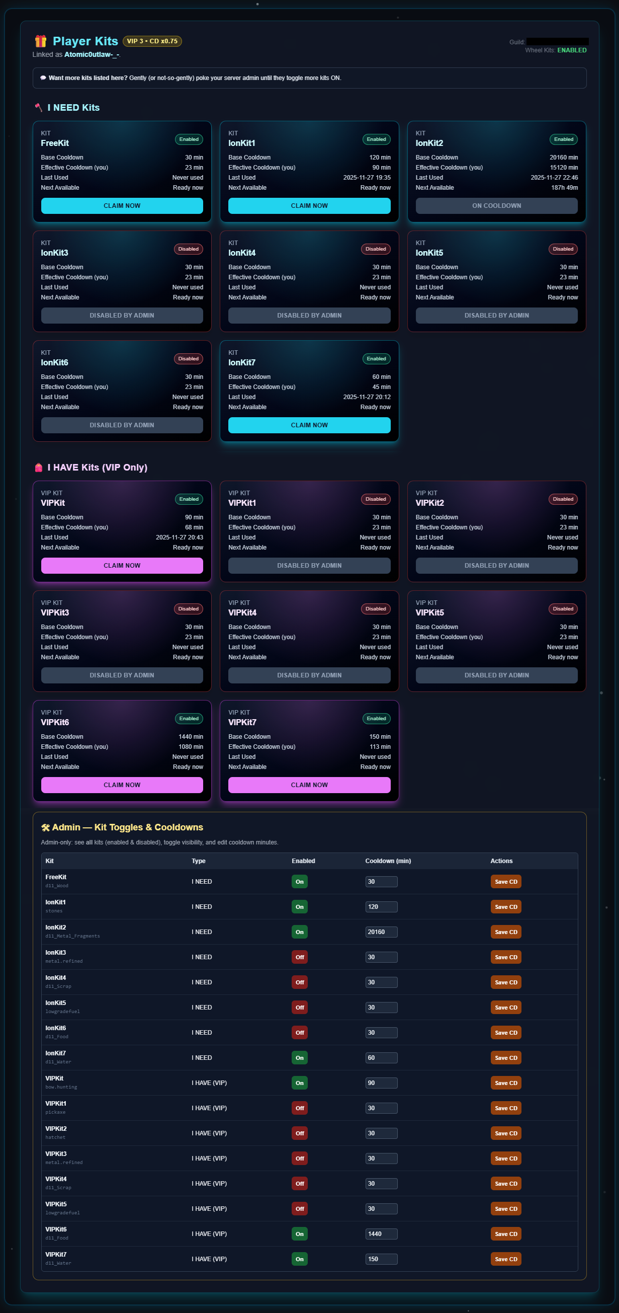 Player Kits Screenshot